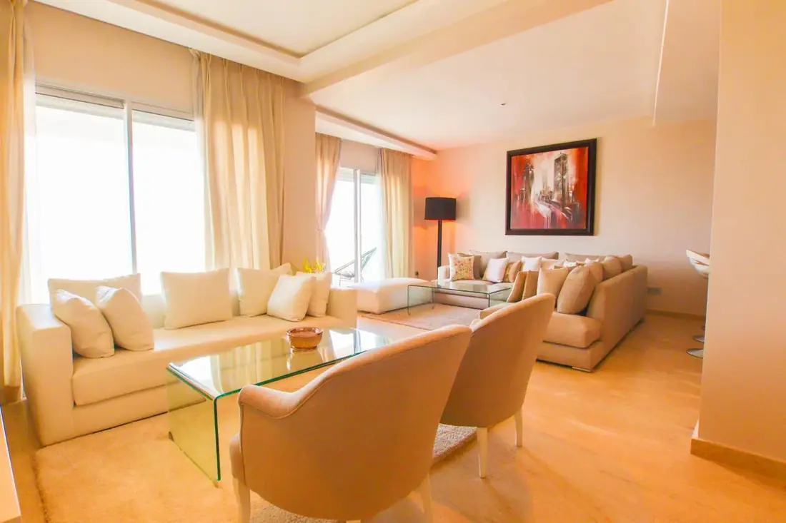 Intérieur d'un appartement à Agadir loué en courte durée
